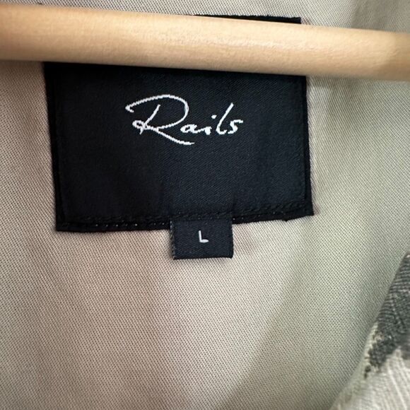 Rails Womens Fulton Camo Print Field Jacket Watercolor Camo Linen Lyocell Large - Picture 7 of 10